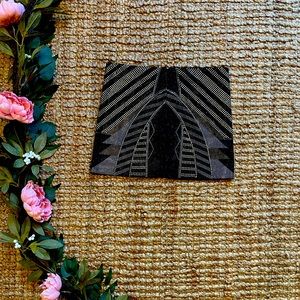 Beautiful beaded boho Tribal Clubbing Skirt Size Large Gold, Black, Silver